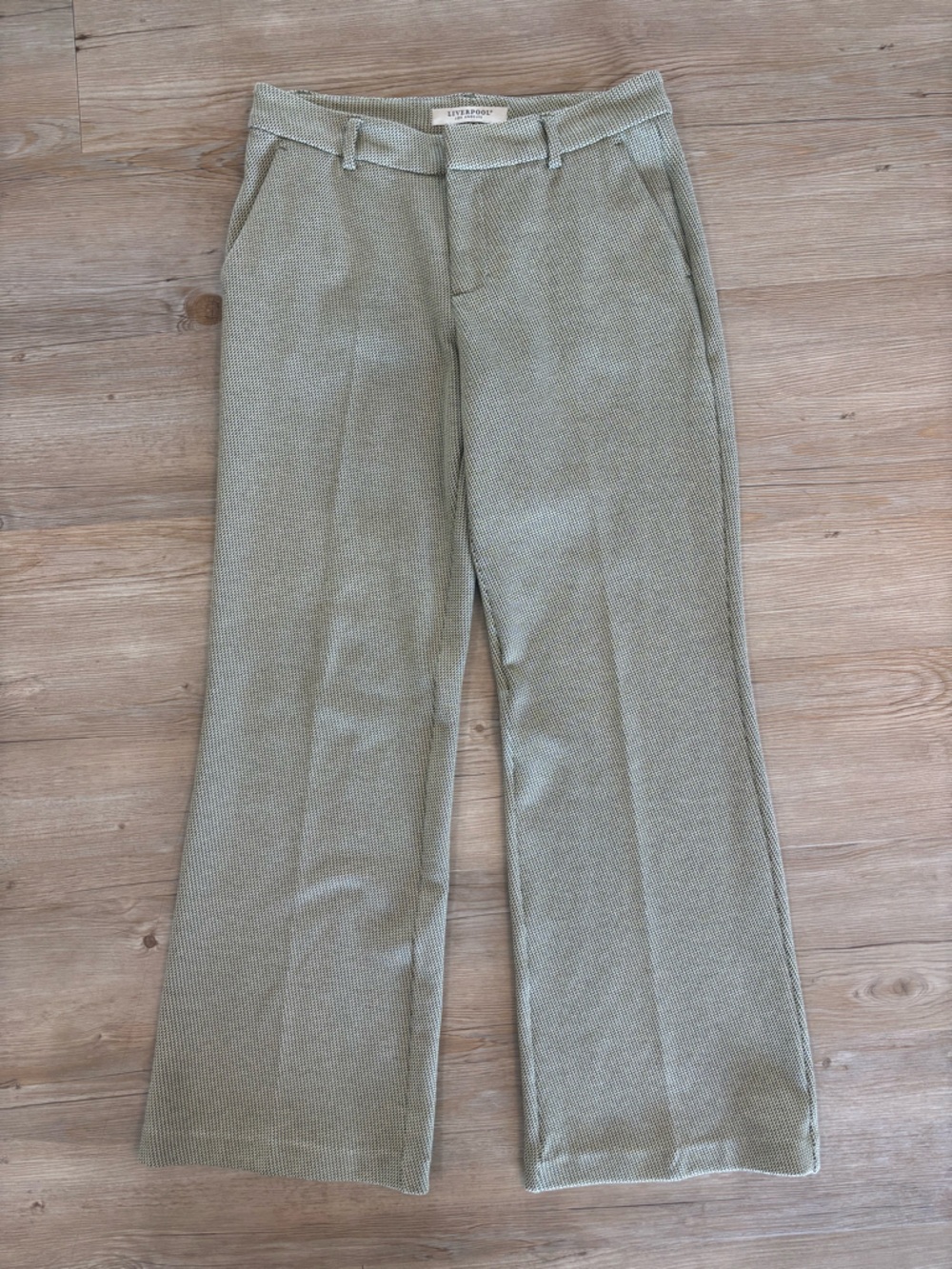 Liverpool Sage Green Cropped Double-Breasted Jacket & Wide Leg Pants Set - Picture 4 of 6